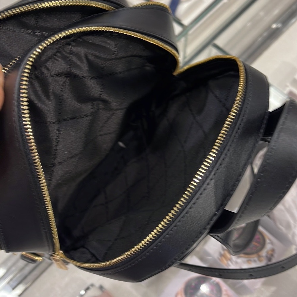 MICHAEL KORS Jaycee Medium zip pocket Pebbled Leather Backpack BLACK color - Picture 13 of 16